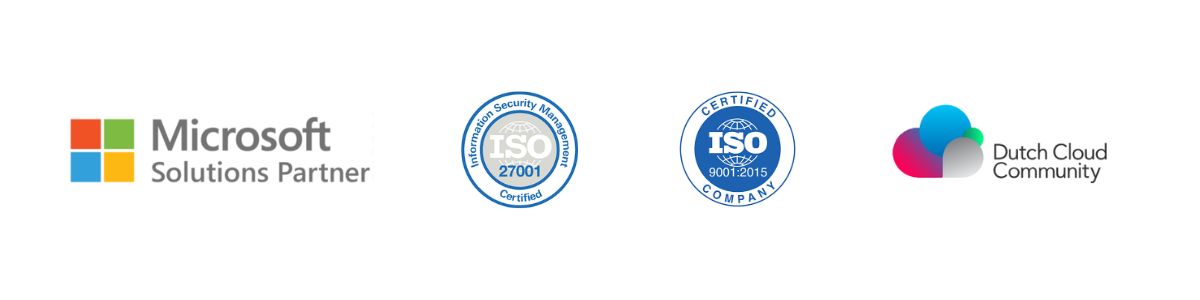 Microsoft Solutions Partner, ISO 27001, ISO 9001:2015, Dutch Cloud Community